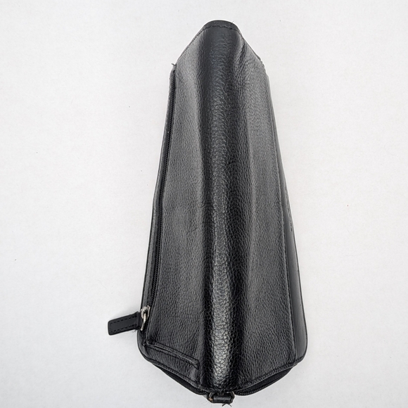 Coach Black Pebble Leather Zip Around Wallet Clutch Organizer Textured Mens - Picture 11 of 13